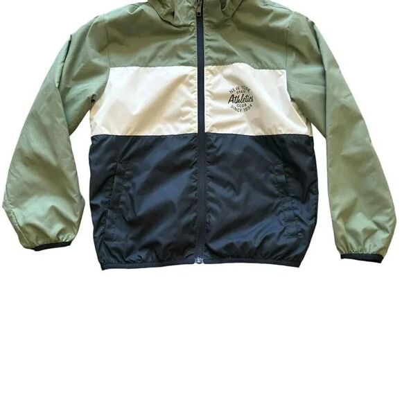H& M Mint Blue Color Block  Lightweight Windbreaker Lined SZ 6-7 #2230 - Picture 3 of 13